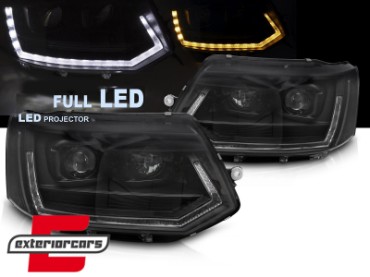 Full LED prednja svjetla SEQ žmigavci T6 look (crna) / VW Transporter Caravelle Multivan T5.1 Facelift (2010-2015), LPVWY8