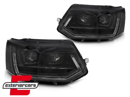 Full LED prednja svjetla SEQ žmigavci T6 look (crna) / VW Transporter Caravelle Multivan T5.1 Facelift (2010-2015), LPVWY8