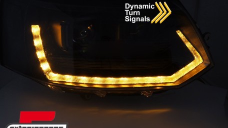 Full LED prednja svjetla SEQ žmigavci T6 look (crna) / VW Transporter Caravelle Multivan T5.1 Facelift (2010-2015), LPVWY8