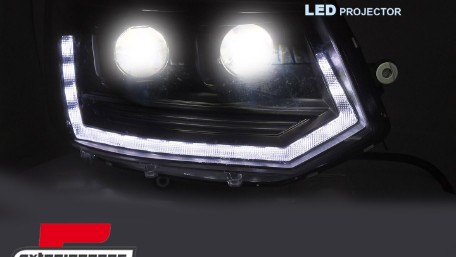 Full LED prednja svjetla SEQ žmigavci T6 look (crna) / VW Transporter Caravelle Multivan T5.1 Facelift (2010-2015), LPVWY8