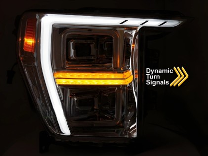 Full LED prednja svjetla SEQ žmigavci TubeLight dizajn (chrome) / FORD F150 Mk14 (2020-2023), LPFOC1