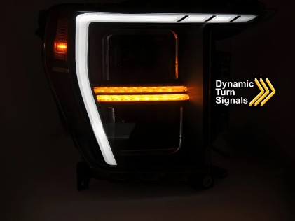 Full LED prednja svjetla SEQ žmigavci TubeLight dizajn (crna) / FORD F150 Mk14 (2020-2023), LPFOC2