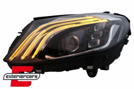 Full LED prednja svjetla SEQ žmigavci W222 Facelift dizajn / Mercedes C-klasa W205 S205 (2014-2020), LPMEE8