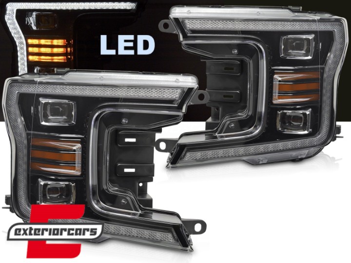 Full LED prednja svjetla TruDRL dizajn (crna) / FORD F150 Mk13 Facelift (2017-2020), LPFOA0