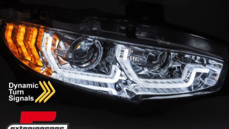 Full LED prednja svjetla TruDRL SEQ žmigavci (chrome) / Honda Civic Mk10 (2016-2021) Limuzina & Hatchback, LPHO38