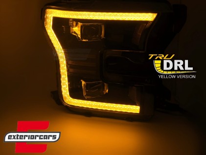 Full LED prednja svjetla TruDRL SEQ žmigavci (crna) / FORD F150 Mk13 (2014-2017), LPFOA7