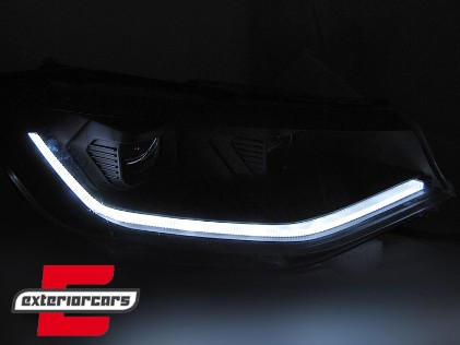 Full LED prednja svjetla TubeLight SEQ žmigavci (crna) / Volkswagen Caddy V (2020-), LPVWV4