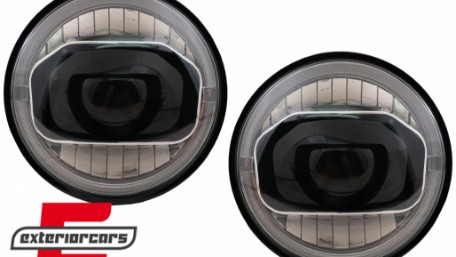 Full LED prednji farovi Angel Eye za pretvorbu u 2018 model / Jeep Wrangler JK (2007-2017), HLJEWJKLED