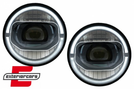 Full LED prednji farovi Angel Eye za pretvorbu u 2018 model / Jeep Wrangler JK (2007-2017), HLJEWJKLED