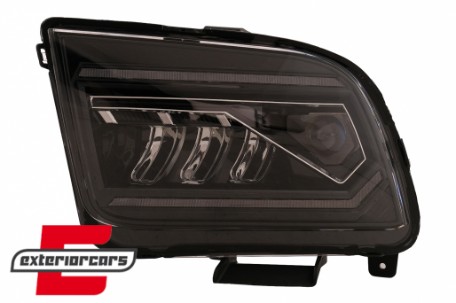 Full LED prednji farovi SEQ žmigavci (crna) / Ford Mustang V (2004-2009), HLFOMUFLED