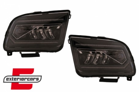 Full LED prednji farovi SEQ žmigavci (crna) / Ford Mustang V (2004-2009), HLFOMUFLED