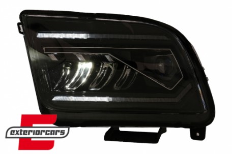 Full LED prednji farovi SEQ žmigavci (crna) / Ford Mustang V (2004-2009), HLFOMUFLED