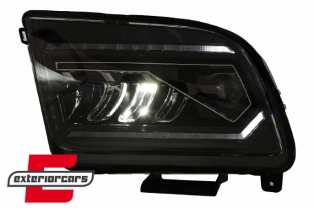 Full LED prednji farovi SEQ žmigavci (crna) / Ford Mustang V (2004-2009), HLFOMUFLED