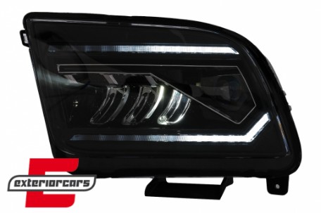 Full LED prednji farovi SEQ žmigavci (crna) / Ford Mustang V (2004-2009), HLFOMUFLED