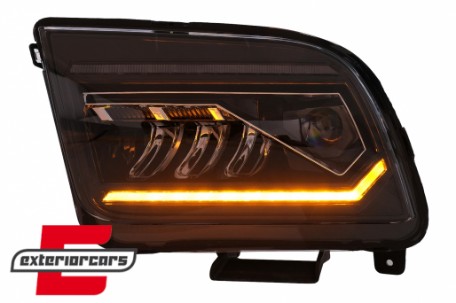 Full LED prednji farovi SEQ žmigavci (crna) / Ford Mustang V (2004-2009), HLFOMUFLED