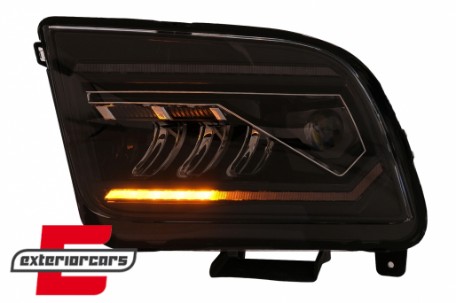 Full LED prednji farovi SEQ žmigavci (crna) / Ford Mustang V (2004-2009), HLFOMUFLED