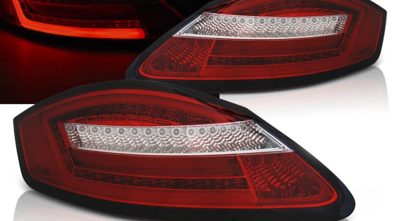 Full LED stražnja svjetla Dinamički Sekvencijalni žmigavci (crvena/kristal) / PORSCHE BOXSTER CAYMAN (05-08), LDPO08