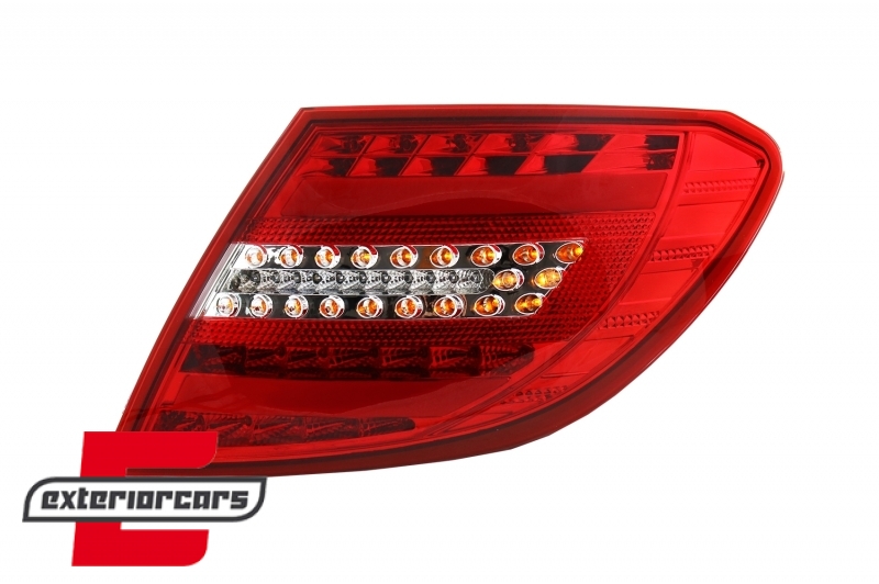 Full LED stražnja svjetla Facelift dizajn (crvena/kristal) / Mercedes C-klasa W204 limuzina (2007-2010), LDME71