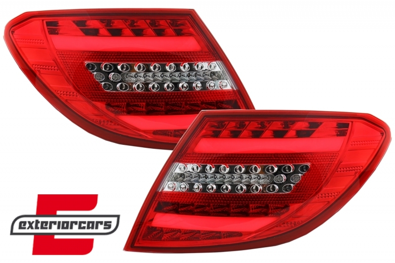 Full LED stražnja svjetla Facelift dizajn (crvena/kristal) / Mercedes C-klasa W204 limuzina (2007-2010), LDME71