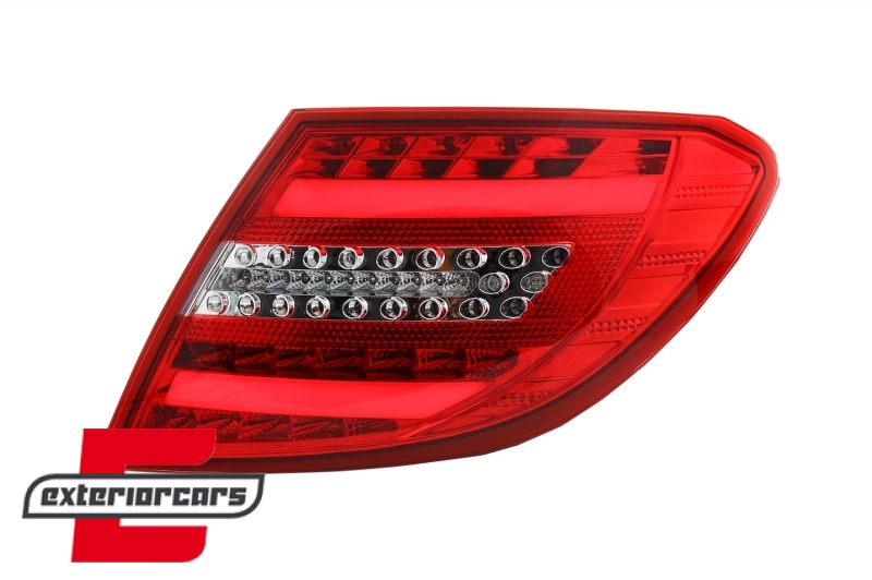 Full LED stražnja svjetla Facelift dizajn (crvena/kristal) / Mercedes C-klasa W204 limuzina (2007-2010), LDME71