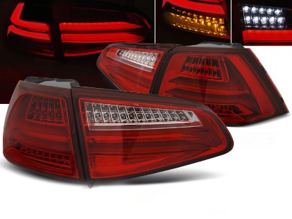 Full LED stražnja svjetla LedBar (crvena/kristal) / VW Golf 7 VII (2013-2017), LDVWG4