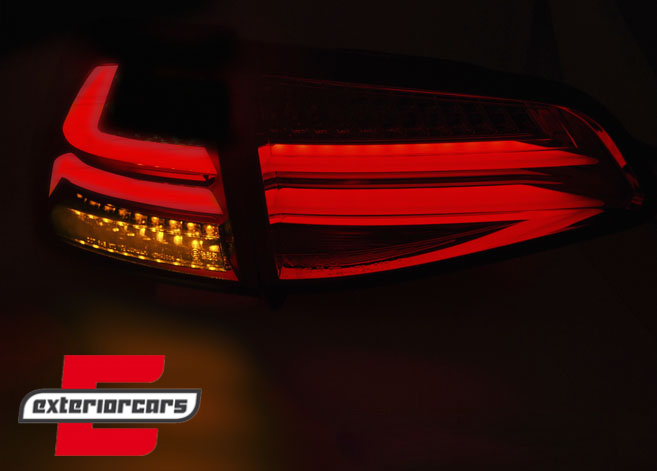 Full LED stražnja svjetla LedBar (crvena/kristal) / VW Golf 7 VII (2013-2017), LDVWG4