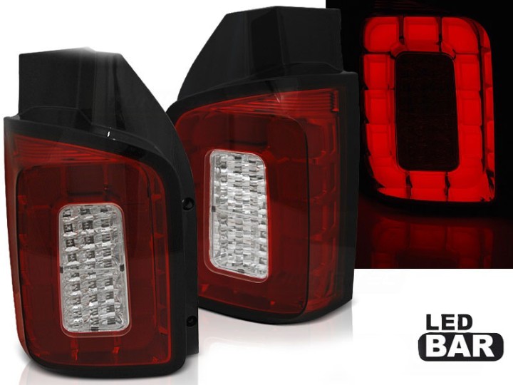 Full LED stražnja svjetla LedBar (crvena/kristal) / VW Transporter Multivan Caravelle T6 (2015-2019), LDVWI9
