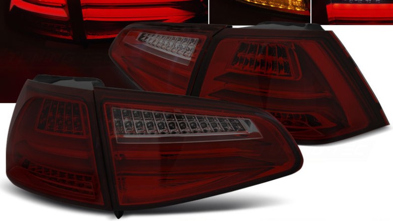 Full LED stražnja svjetla LedBar (crvena/smoke) / VW Golf 7 VII (2013-2017), LDVWG5