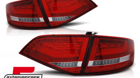 Full LED stražnja svjetla LedBar dizajn (crvena/kristal) / Audi A4 B8 limuzina (2008-2011), LDAUA2