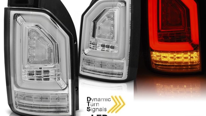 Full LED stražnja svjetla LedBar SEQ žmigavci (chrome) / VW Transporter Multivan Caravelle T6 (2015-2019), LDVWJ6