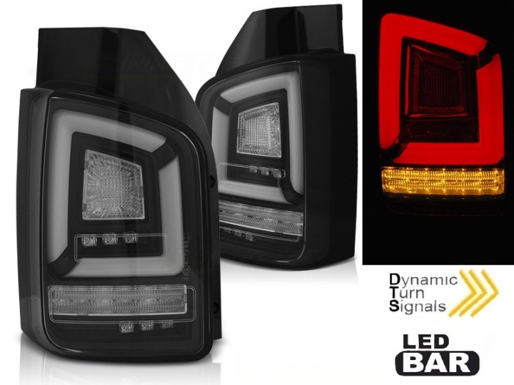 Full LED stražnja svjetla LedBar SEQ žmigavci (crna) / Volkswagen T5 (04.2003-2009), LDVWL4