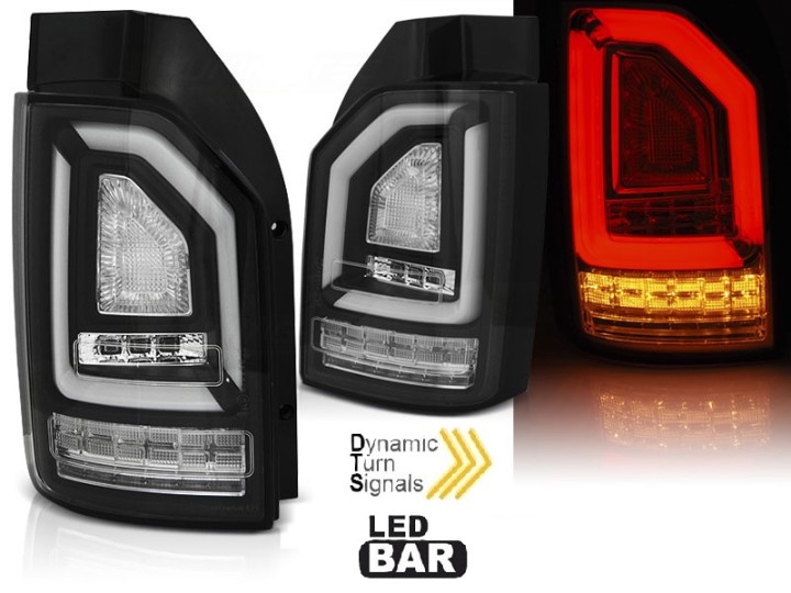Full LED stražnja svjetla LedBar SEQ žmigavci (crna) / VW Transporter Multivan Caravelle T6 (2015-2019), LDVWJ5