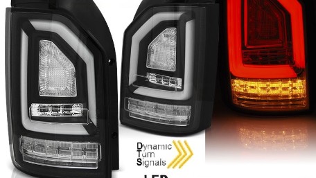 Full LED stražnja svjetla LedBar SEQ žmigavci (crna) / VW Transporter Multivan Caravelle T6 (2015-2019), LDVWK0