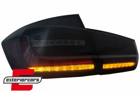 Full LED stražnja svjetla LedBar SEQ žmigavci (crna/smoke) / BMW serije 3 F30 (2011-2019), LDBMJ0