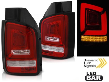 Full LED stražnja svjetla LedBar SEQ Žmigavci (crvena/kristal) / Volkswagen T5 (04.2003-2009), LDVWL1