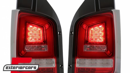 Full LED stražnja svjetla LedBar SEQ Žmigavci (crvena/kristal) / Volkswagen T5 (04.2003-2009), LDVWL1