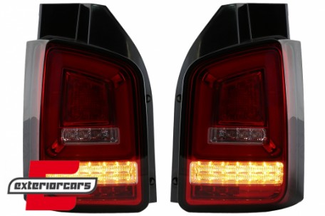 Full LED stražnja svjetla LedBar SEQ Žmigavci (crvena/kristal) / Volkswagen T5 (04.2003-2009), LDVWL1