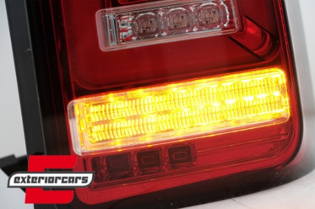 Full LED stražnja svjetla LedBar SEQ žmigavci (crvena/kristal) / Volkswagen T5.1 (04.2010-2015), LDVWL6