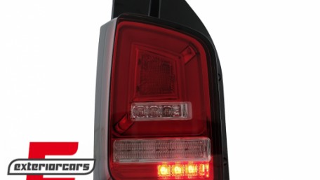 Full LED stražnja svjetla LedBar SEQ žmigavci (crvena/kristal) / Volkswagen T5.1 (04.2010-2015), LDVWL6