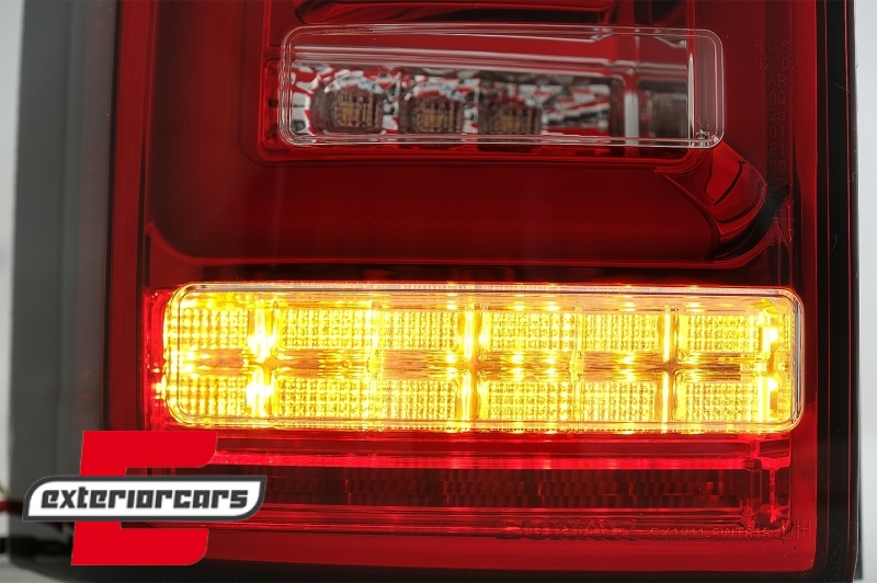 Full LED stražnja svjetla LedBar SEQ žmigavci (crvena/kristal) / VW Transporter Multivan Caravelle T6 (2015-2019), LDVWJ2