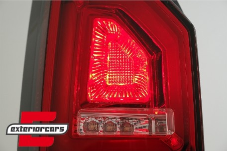 Full LED stražnja svjetla LedBar SEQ žmigavci (crvena/kristal) / VW Transporter Multivan Caravelle T6 (2015-2019), LDVWJ2