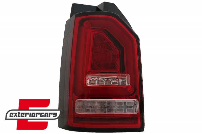 Full LED stražnja svjetla LedBar SEQ žmigavci (crvena/kristal) / VW Transporter Multivan Caravelle T6 (2015-2019), LDVWJ2