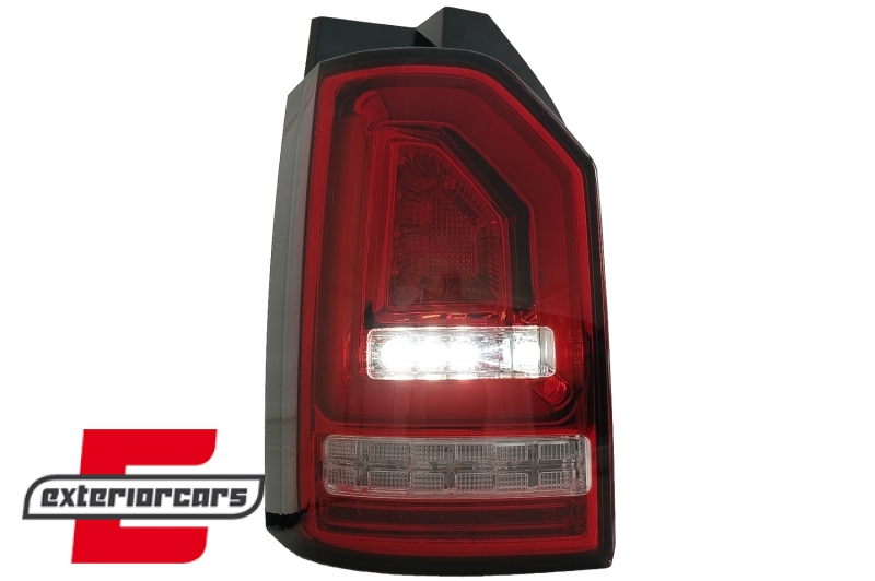 Full LED stražnja svjetla LedBar SEQ žmigavci (crvena/kristal) / VW Transporter Multivan Caravelle T6 (2015-2019), LDVWJ2