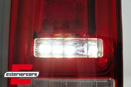 Full LED stražnja svjetla LedBar SEQ žmigavci (crvena/kristal) / VW Transporter Multivan Caravelle T6 (2015-2019), LDVWJ2
