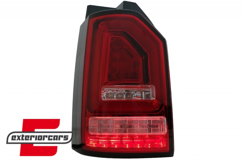 Full LED stražnja svjetla LedBar SEQ žmigavci (crvena/kristal) / VW Transporter Multivan Caravelle T6 (2015-2019), LDVWJ2