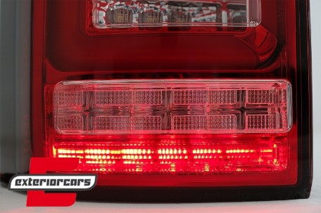 Full LED stražnja svjetla LedBar SEQ žmigavci (crvena/kristal) / VW Transporter Multivan Caravelle T6 (2015-2019), LDVWJ2