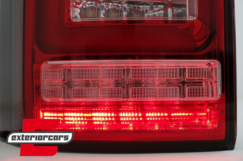 Full LED stražnja svjetla LedBar SEQ žmigavci (crvena/kristal) / VW Transporter Multivan Caravelle T6 (2015-2019), LDVWJ2
