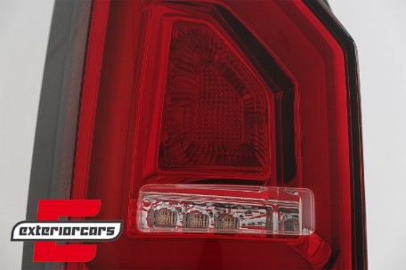 Full LED stražnja svjetla LedBar SEQ žmigavci (crvena/kristal) / VW Transporter Multivan Caravelle T6 (2015-2019), LDVWJ7