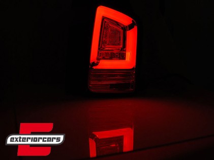 Full LED stražnja svjetla LedBar SEQ žmigavci (crvena/kristal) / VW Transporter Multivan Caravelle T6 (2015-2019), LDVWK2