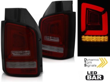 Full LED stražnja svjetla LedBar SEQ žmigavci (crvena/smoke) / Volkswagen T5 (04.2003-2009), LDVWL2